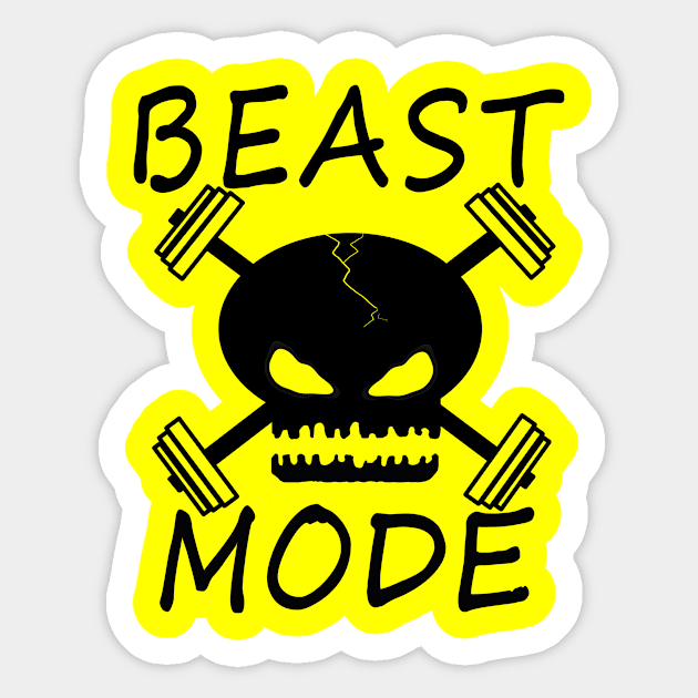 Beast Mode Skull Sticker by KatsMind